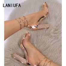 Load image into Gallery viewer, Big size 34-43 Women Heeled Sandals Bandage