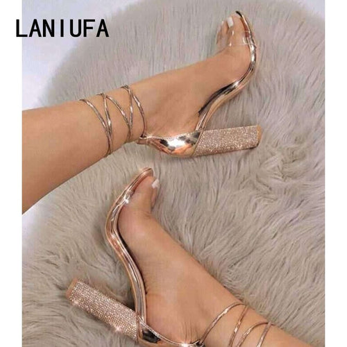 Big size 34-43 Women Heeled Sandals Bandage