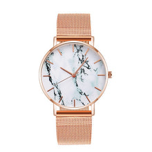 Load image into Gallery viewer, Fashion Rose Gold Mesh Band Creative Marble Female