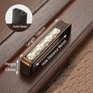 KAK Antique Bronze Ceramic Cabinet Handles Vintage Drawer