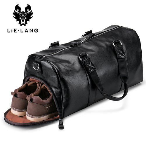 LIELANG Men's Black handbag Travel Bag Waterproof