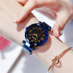 Luxury Women Watches Magnetic Starry Sky Clock